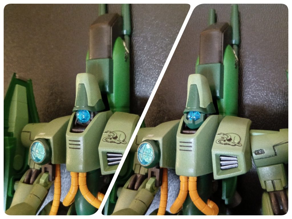 蛇足のモノアイガード。ハメてるだけなので脱着可能です。