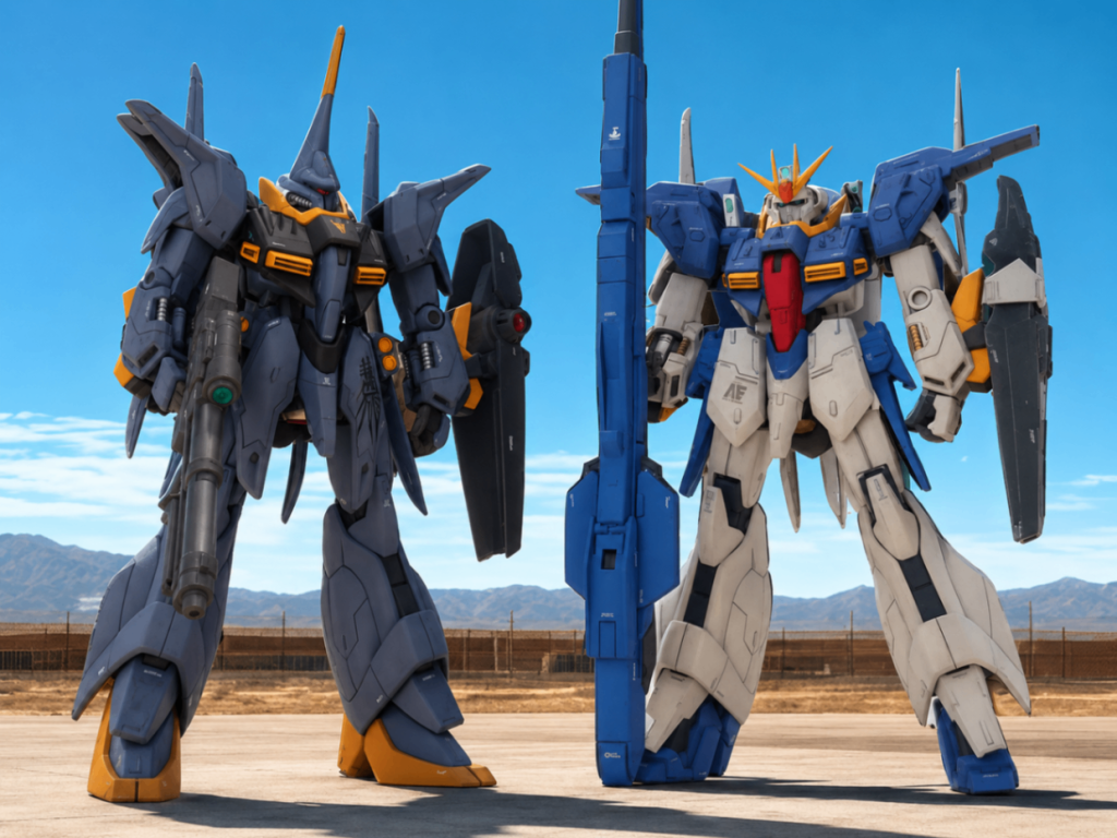 デジラマメーカーにて💡以前作製したバウ(グレミー機)がベースのリントヴルムと並べて📸バウもなかなかカッコいいですねぇ😆そのうちグレミー機と量産型も作って並べたい🎵