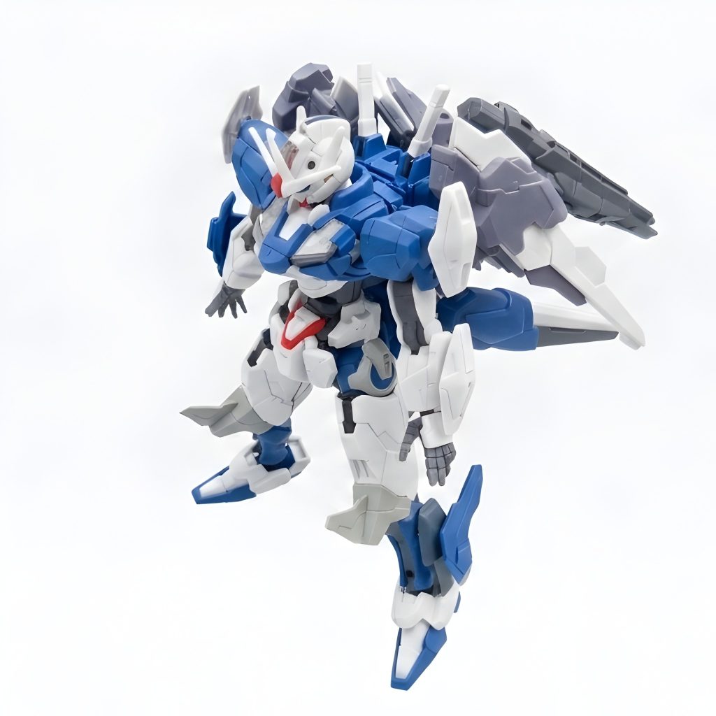 The main body is based on the XVX-016 Gundam Aerial Rebuild, but I heavily modified it by combining additional parts from the XGF-02 Gundam Lfrith and Gundam Lfrith Anavata to create a more powerful and heavily armed upgrade version.