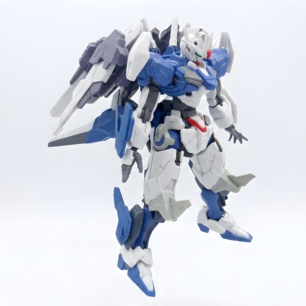 The main body is based on the XVX-016 Gundam Aerial Rebuild, but I heavily modified it by combining additional parts from the XGF-02 Gundam Lfrith and Gundam Lfrith Anavata to create a more powerful and heavily armed upgrade version.