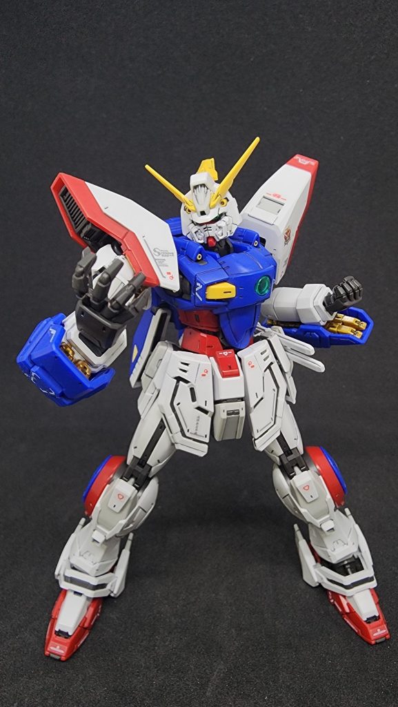 組んで墨入れしたのみのお手軽完成品です。全塗装してたらここまでガシガシ遊ぶ勇気はありません…。最初この右手なんのためについてるかわかりませんでした(笑)