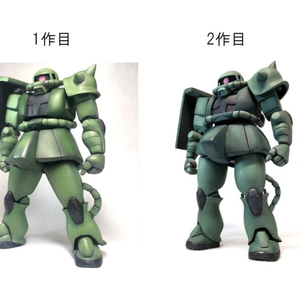 アニメ劇中再現ザク、3作目です。1作目がデニム機、2作目がジーン機だとしたら、今回3作目はスレンダー機です(^O^)過去の経験を生かした、決定版的な作品にしたいと思います。プロポーションをなぞるだけなら簡単なのですが、どう動かしてもアニメそのまんまを目指しますので、時間かかります('◇')ゞ特に、股間部とひざの関節は、大きく見直していく予定です。&nbsp;（2枚目）
