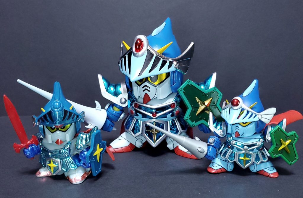 ほかのBB戦士ナイトガンダム達と。一番好きなガンダム、いえ、一番好きなキャラクターです！&nbsp;最後までご覧いただきありがとうございました！