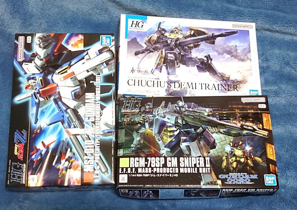 作品名：GW中に買った物<p>GW中は、ZZガンダムとジムスナイパーⅡとチュチュ専用デミトレーナーを買いました。</p>
