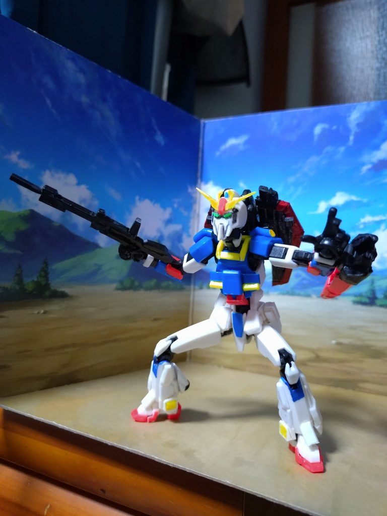 ガニ股でかかってこいポーズ