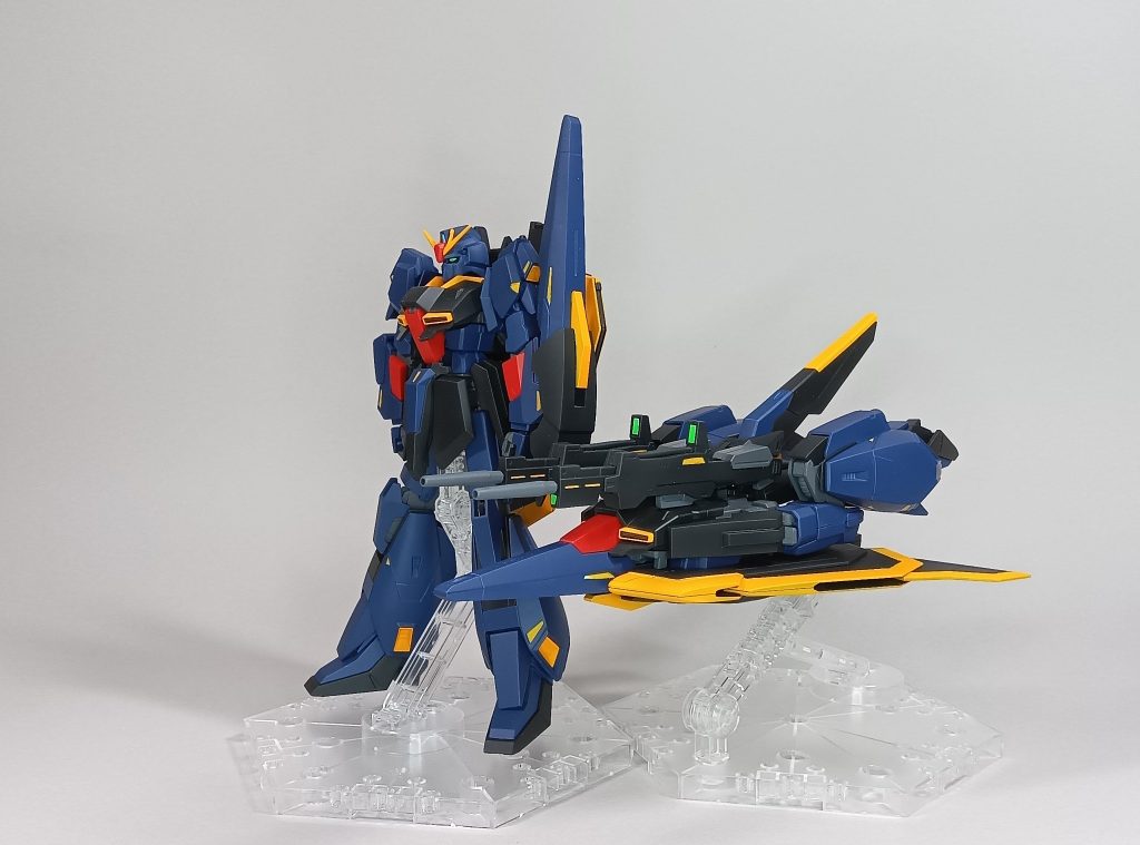 カラーレシピ機体色ブルー　C328ブルーFS15050（クレオス）機体色ブラック　075ニュトラルグレーⅤ（ガイアノーツ）機体色グレー　XHUG03エアリアルグレー（水性ガンダムカラー）機体色レッド　GX3ハーマンレッド（クレオス）機体色イエロー　025橙黄色（ガイアノーツ）蛍光青　101蛍光ブルー（ガイアノーツ）蛍光緑　107蛍光イエローグリーン（ガイアノーツ）