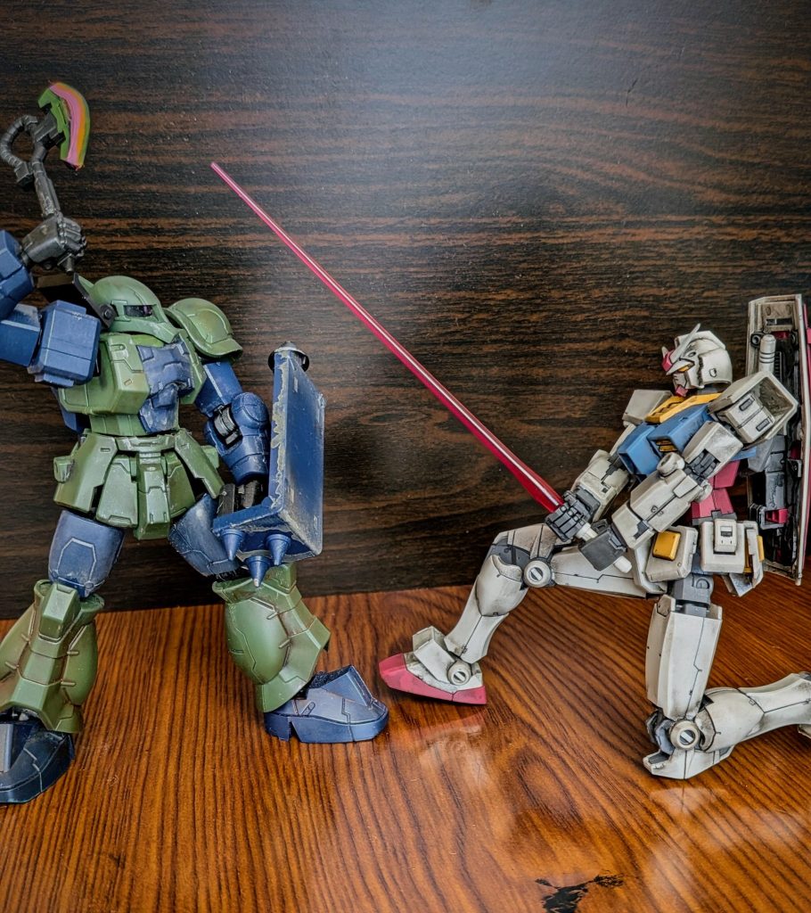 対決　RX-78-2 ガンダム 　BEYOND GLOBAL vs  GフレームFA 9　ザク1