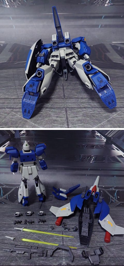 付属品一式。手首は左右握り手をHGUCデルタプラス、その分の手甲をHGUCユニコーン・ガンダムから流用して追加しました。