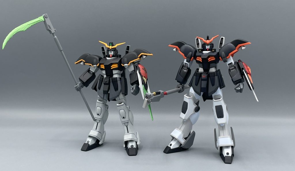 デスサイズいまむかし TV版デスサイズの1/144キットは、長らくこの旧キットしかありませんでした。この旧キット、ブチャカワ具合が自分は非常に好きなのですが、まぁ今の目で見るとウン・・・となりますね(^^;笑