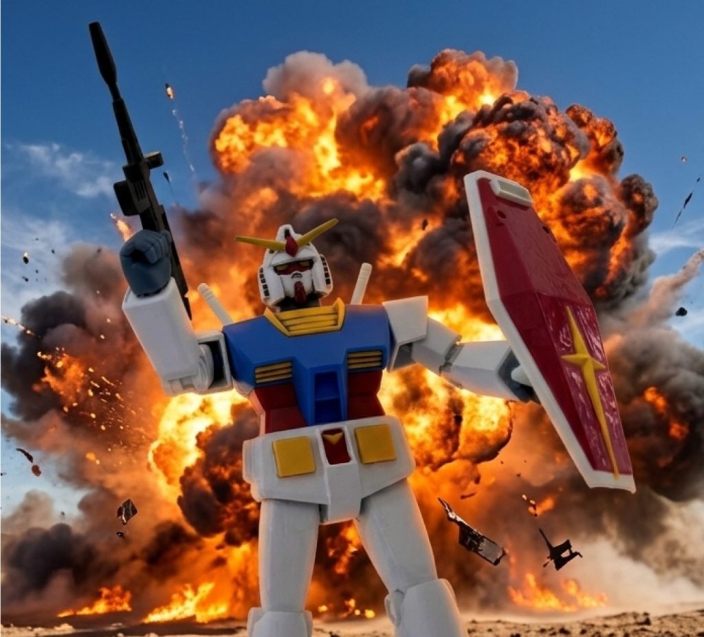 ユージ「だから言ったろ・・・場数を踏んでるって・・・」ガンダムはAパーツとBパーツを再度合体させ、事なきをえた。しかし無茶なアクションを強いた反動で、メカニックマンからはガンダムの腕関節や腰のジョイントがもう少しで人間でいう「五十肩」や「ぎっくり腰」の状態になるところだったと愚痴をこぼされたらしい。以上で「あぶないガンダム」コーナー終了。次はドゥーの出番かな？まぁサ〇コはHGUC版がプレミア付きすぎで高いから旧キット辺りを手に入れよっかな・・・(gundam-kao5)