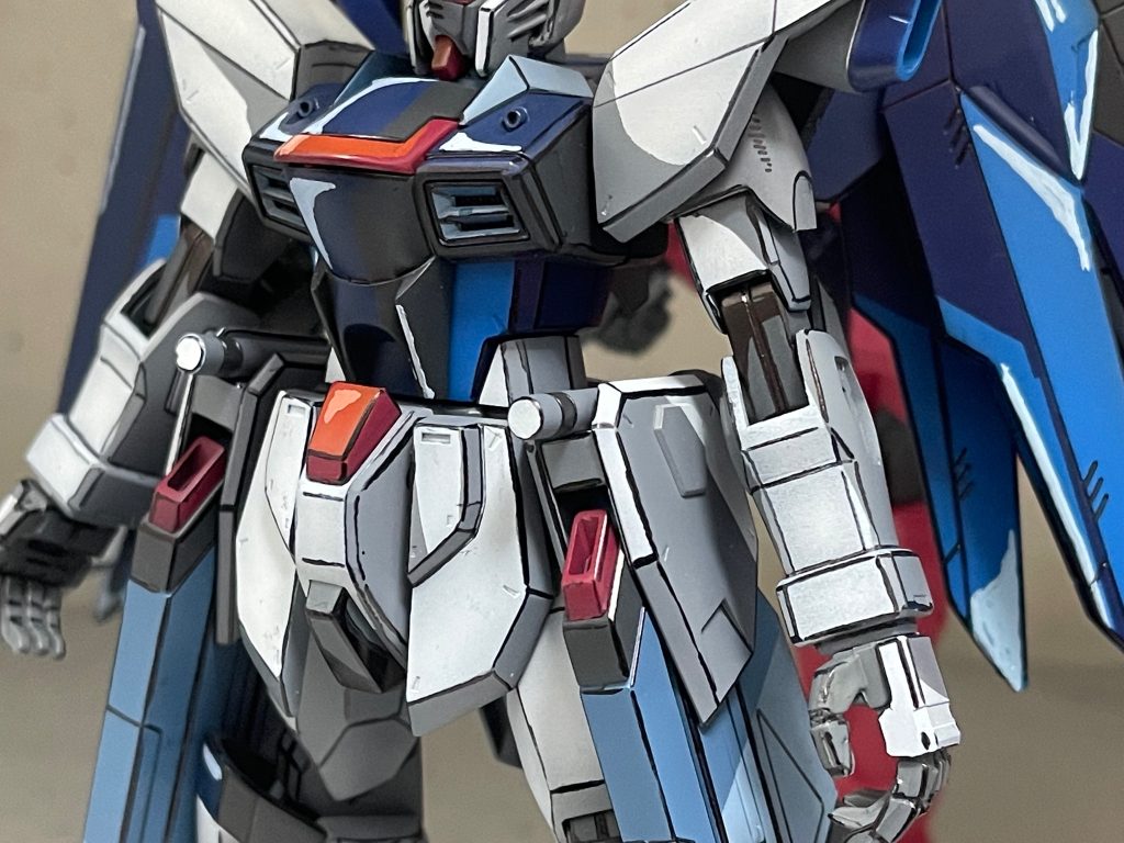 旧キット　1/100フリーダムガンダム　イラスト風塗装–5枚目/制作者：@od1609