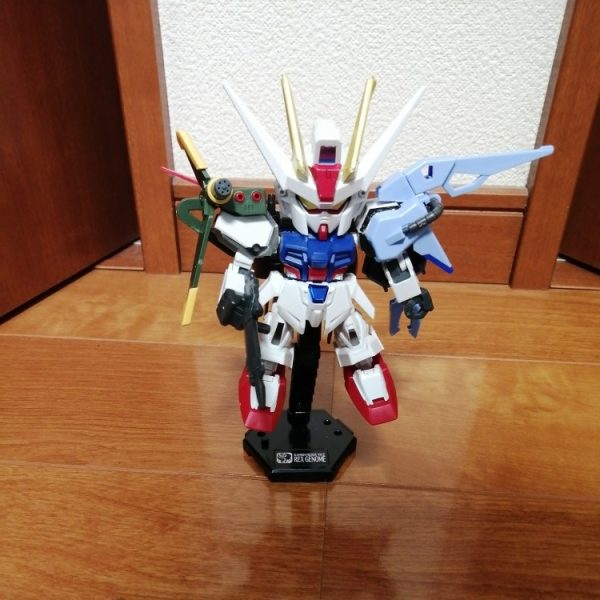 SD ガンダム EX スタンダード エールストライクガンダム ソードストライクガンダム ランチャー ストライクガンダムスーパーストライクガンダム 完成しました！