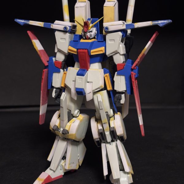 MGフルアーマーZZ verカトキにHGUC ZZを寄せて行こうの第12週(〜5/17)です。毎日ちょこちょこいじってますがもう3ヶ月です。盆前にはなんとか完成させたい🤣①肩のディテール追加しました。プラ板切った貼ったしてます。塗装後接着にいい思い出が全くないのでインローつけて位置決めするようにしました。手間だけどずるっとずれて塗装面汚すこと考えるとこっちの方がいいかな。肩アーマー上面のダクトは筋彫り(寄って写真は撮れない🤣)左右は市販品埋め込みました。この辺は諦めて接着。マクスキング頑張ります。前後のディテールは角棒からの削り出しです。丸い部分はランナー使いました。角棒に穴開けて位置決めと兼用。パテもって段付きにしてます。②③は仮組の様子。まんまとバックパックと肩アーマーの追加ディテールが干渉して腕があがりません😇。ではまた来週🫡(4枚目)