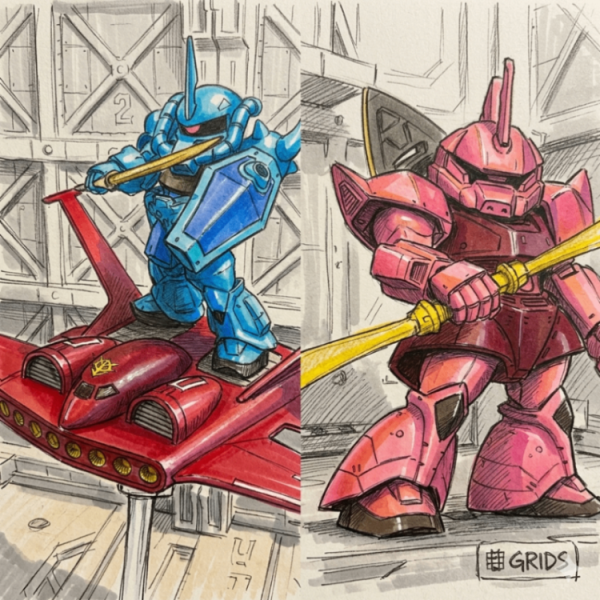【細かいのちょいちょい】ドダイ＆グフとシャアゲル