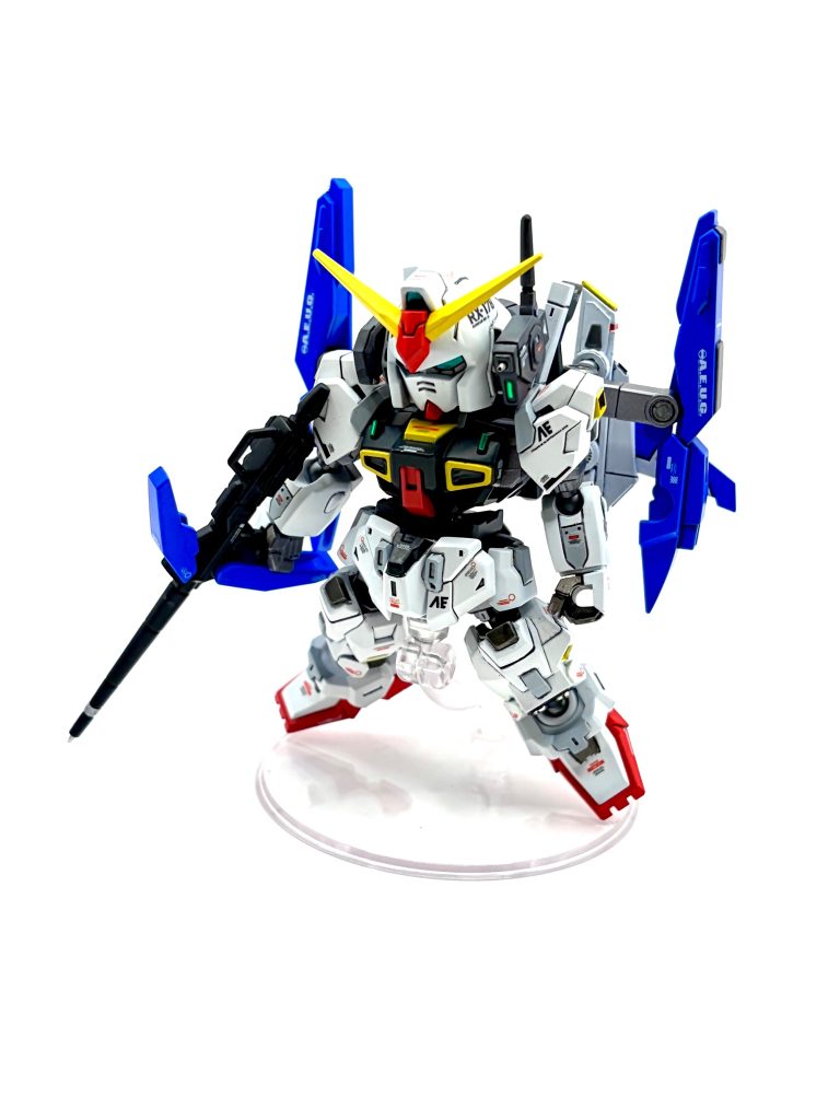 外付けバルカン装着ver.です。なんとなくスーパーガンダム状態では、バルカンやシールドを装着しているイメージはないですが😅