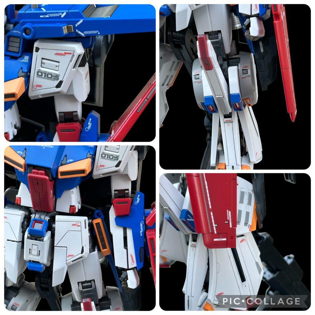 素体は結構のっぺりしてます。情報量追加の為にスジボリを入れました。入れなきゃ良かったと何度も後悔しました。パーツ数、病的です‥