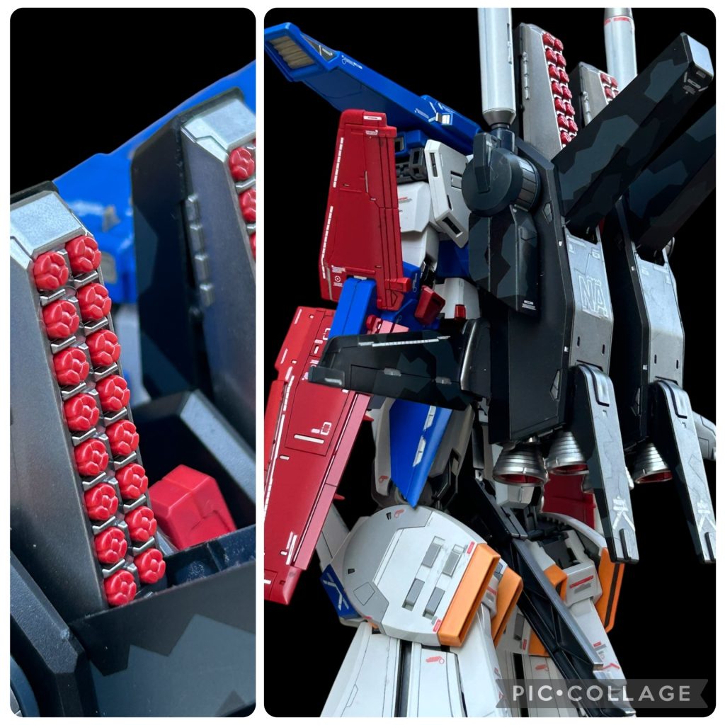 見えにくいですが、バックパックもスプリット迷彩施してます。