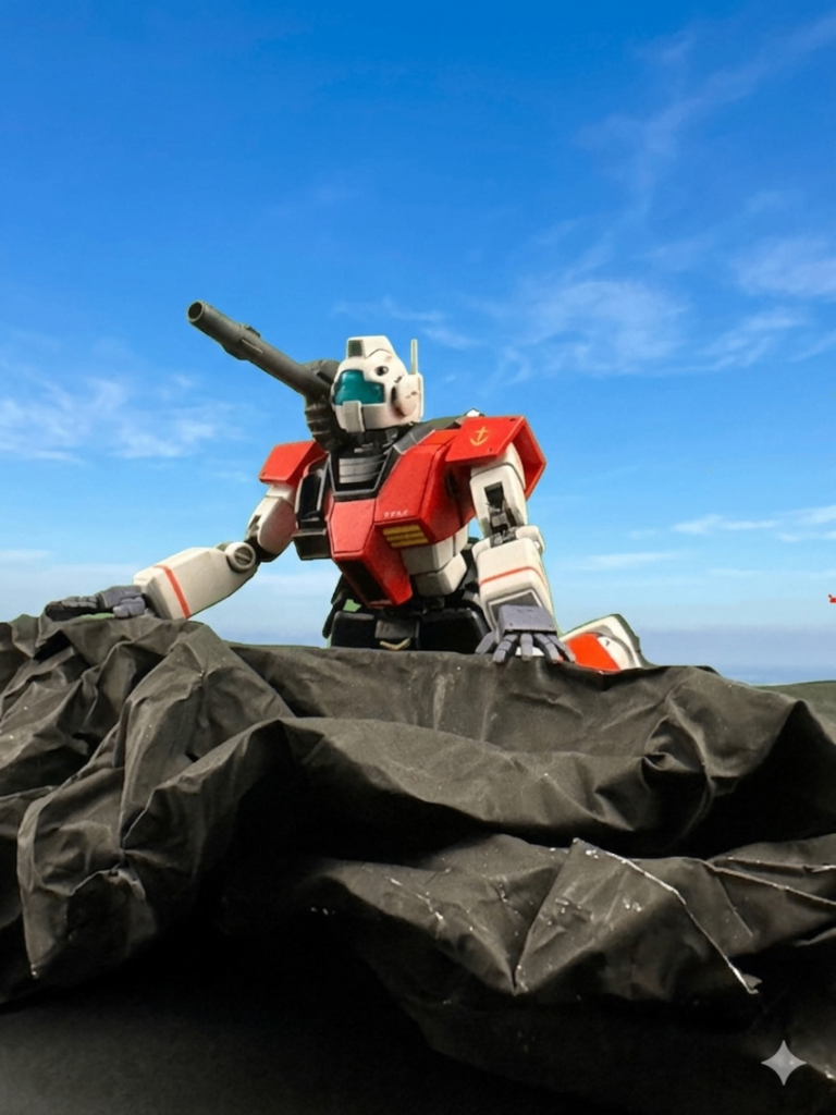 キャノンといえば、このスタイル　今流行りのAI使って空と合成下記にも書きますが、ボールジョイントのおかげで、このスタイルも容易に