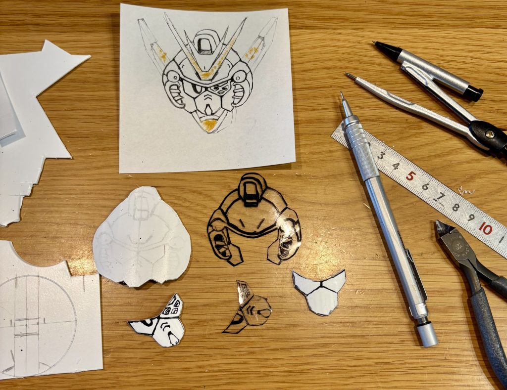 作品名：V 2 の 頭部 やってみる！　❶<p>誰も作らないので プラ板 で&nbsp; 作っていきます‼️</p>
