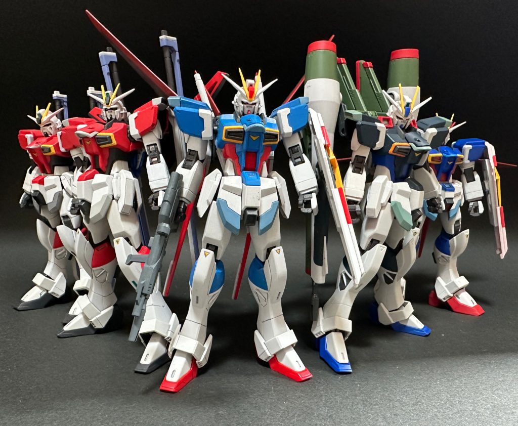 これで新タイプのHGインパルスを３体、旧タイプのHGを２体つくり終えました。こういう比較もガンプラの楽しみですね。プラモデル完成品　2026　その19