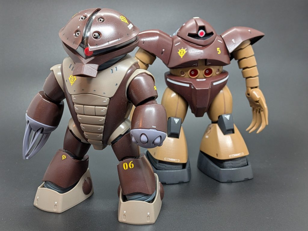 以前に作成したゴッグとツーショット。ジャブローに潜入します！