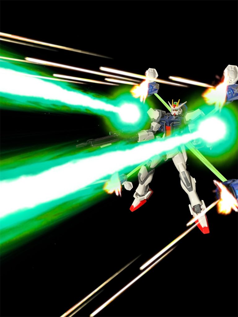 バインダードラグーン・レールガン・ガンバレルによるマルチロックオンフルバースト。
