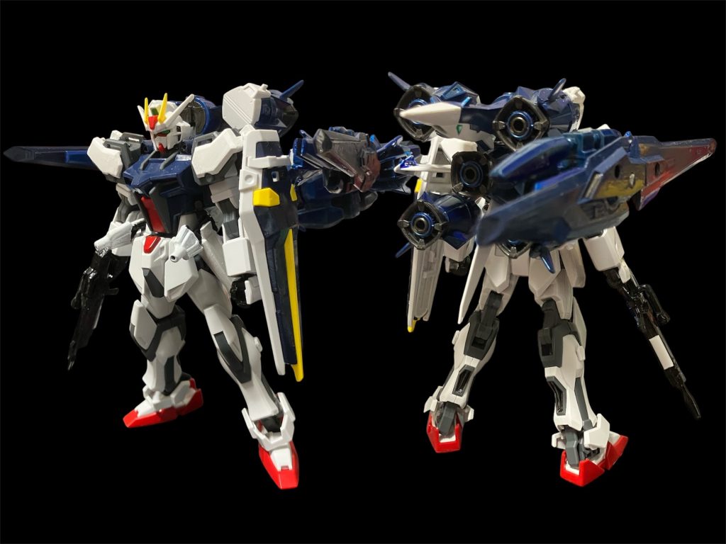 ブーケットストライクガンダム。主に無重力化戦闘用装備。フリーダムと同じく大兵力の殲滅に向いている。