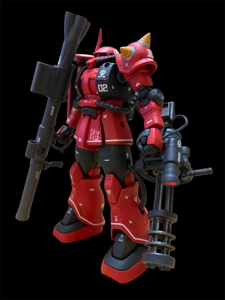 追加武装として、山田科学さんから出ているガトリングガンを改造したものを準備。左右どちらでも持てる様にしています。