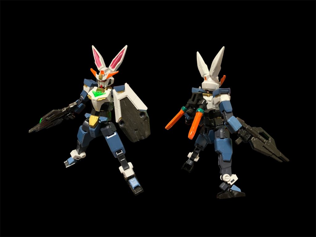 コアガンダムR。バンダイ発表の兎田ぺこらカラーユニコーンガンダムの塗装に寄せて塗装。