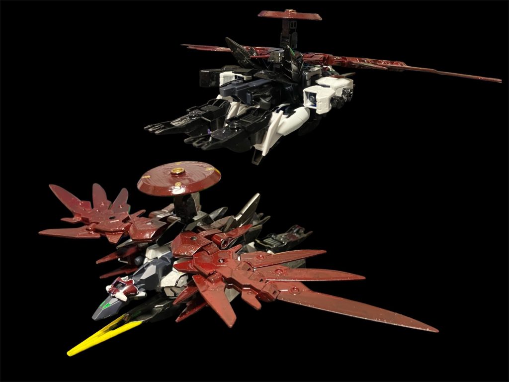 イーグルアーマー。メルクワンユニットベースで、いくつかのパーツの配置変更で空戦用にお色直し^_^背中の翼は30mmウイングユニット^_^