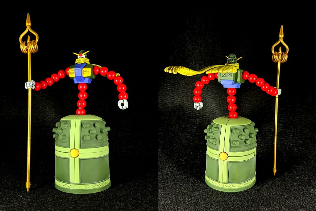 変わった機体の多いGガンダムの中でも大分特異な形のマンダラガンダム。スパロボにも登場した事はありましたがまさかプラモデルで発売されるとは。なびくスカーフがまたカッコいいですね。