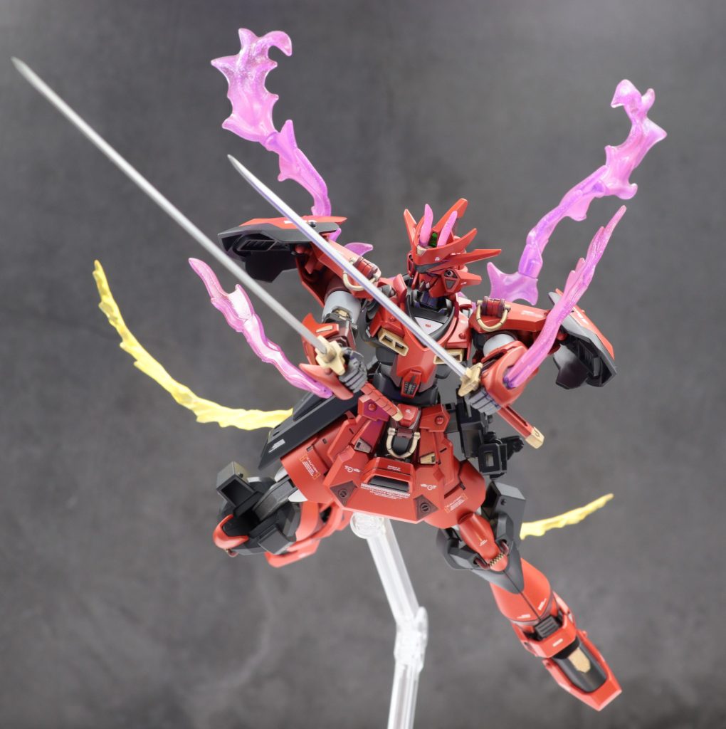バーニングバースト的な感じでエフェクトも製作。鬼の角っぽくしてみました笑