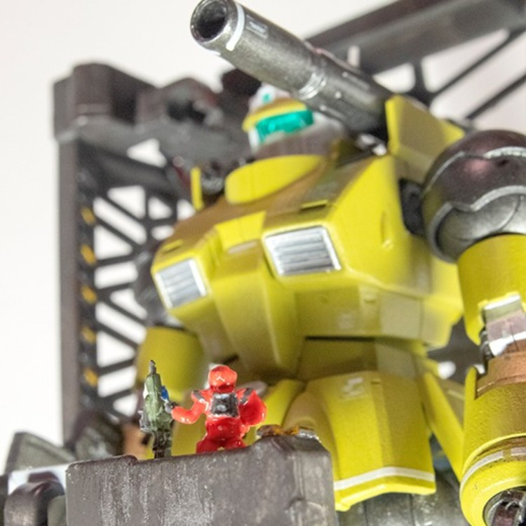 HG 1/144 ガンキャノン 最初期型（鉄騎兵中隊機）「テスト機 最終チェック」 塗装・改修・整備兵配置・ケース付