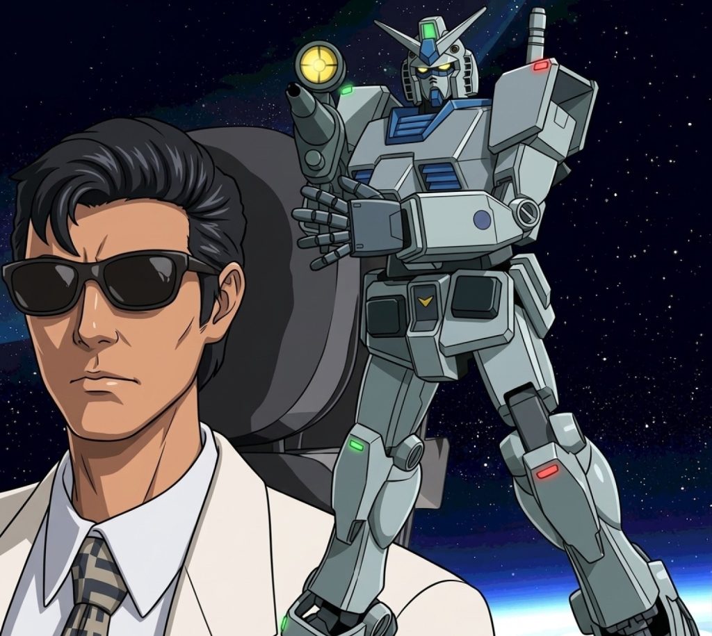 G3ガンダムとユージ。小説版ファーストの2巻をイメージ。
