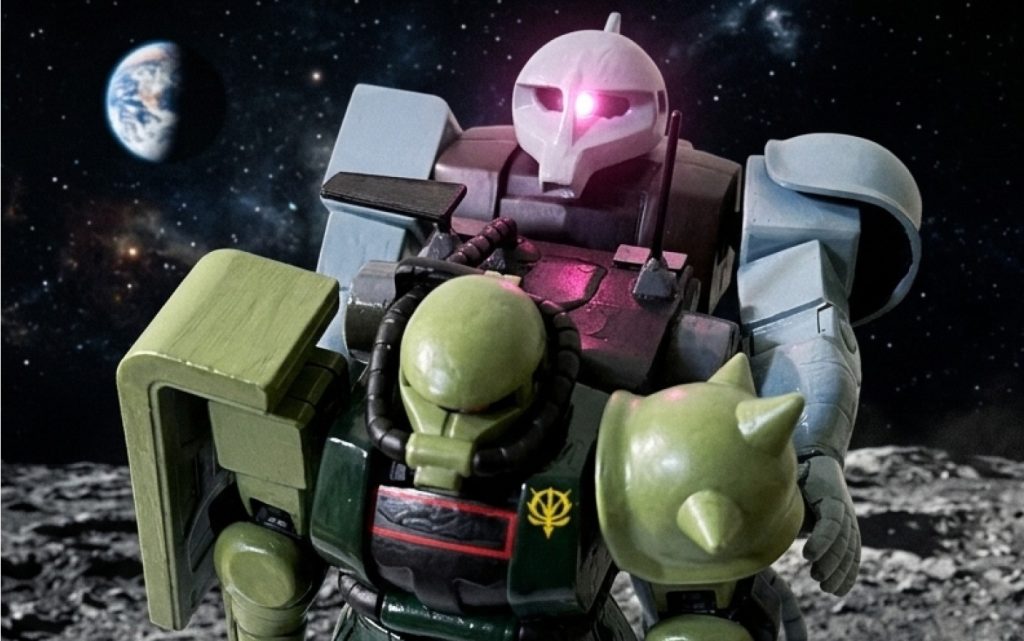 命がけの補給。実際ガデムの旧ザクはガンダム相手によくやったと思う(zaku-kao9)