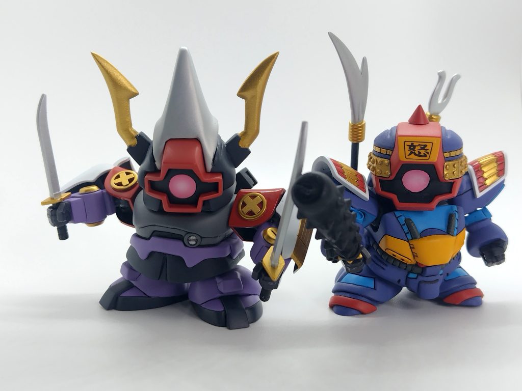 最後に、以前作成した怒雷戦と一緒に。「闇軍団の武者の強さを思い知れ！」最後までご覧いただきありがとうございました。