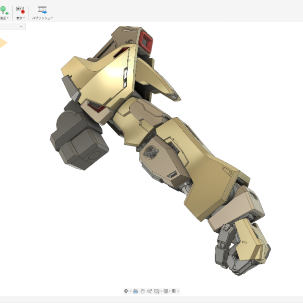 モデリングの進捗です〜。腕全体が見えてきました。ハンドパーツも新たに作りおこし。肩周りは特に回転軸が多くて、プラモ並みの可動を実現しようとするとめちゃくちゃ大変w全体のシルエットもほぼ固まった感じ。&nbsp;（1枚目）