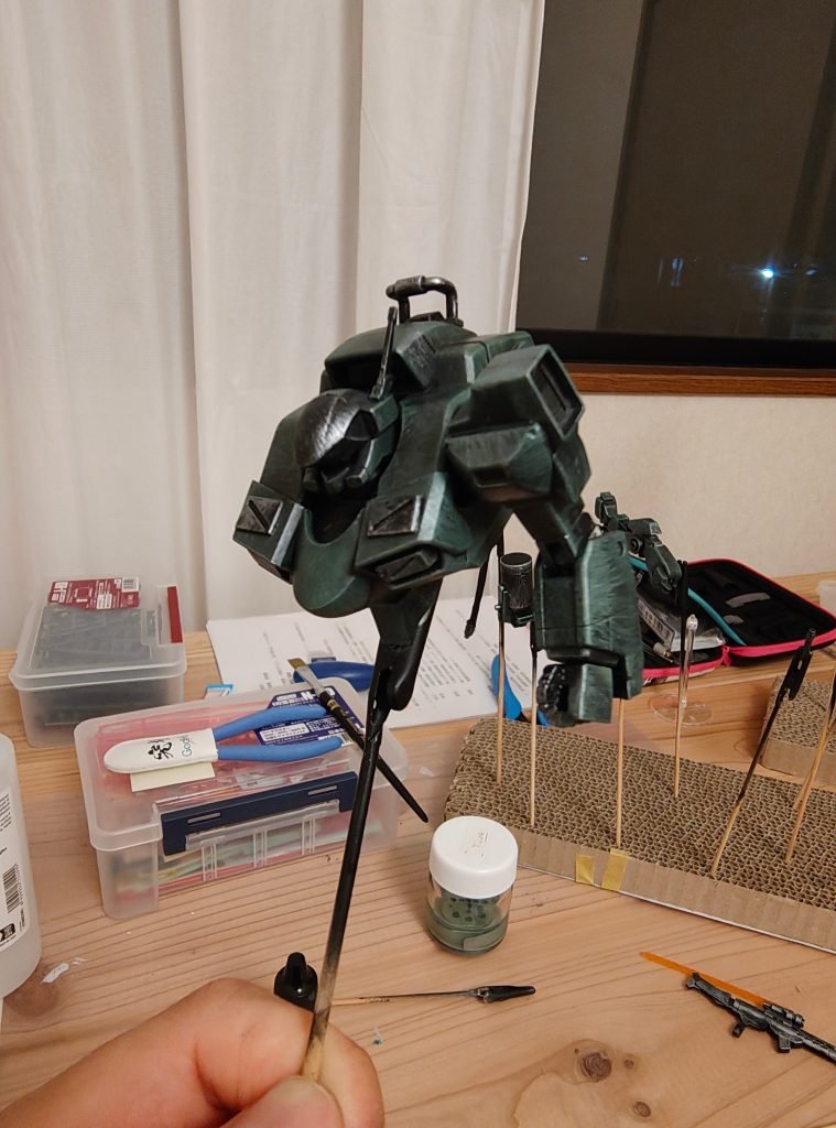 後は薄くファレホを3回程塗りました。写真は２回の時点。