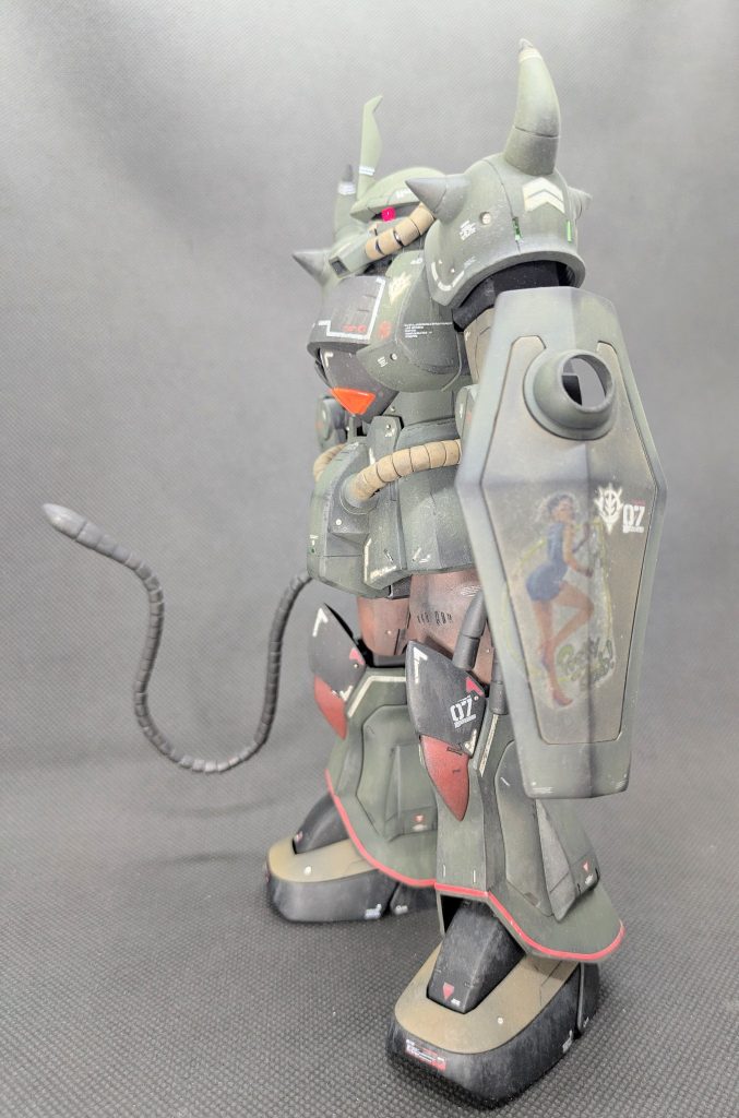 サイドショット左✨️今回のこだわりのひとつ、自作デカール👍️やっぱ既製品のように色鮮やかにするのは至難の業💦多分機器や印刷などの根本的な違いなんだろうけど、何とか雰囲気的に見られるようにはなったかなと💦