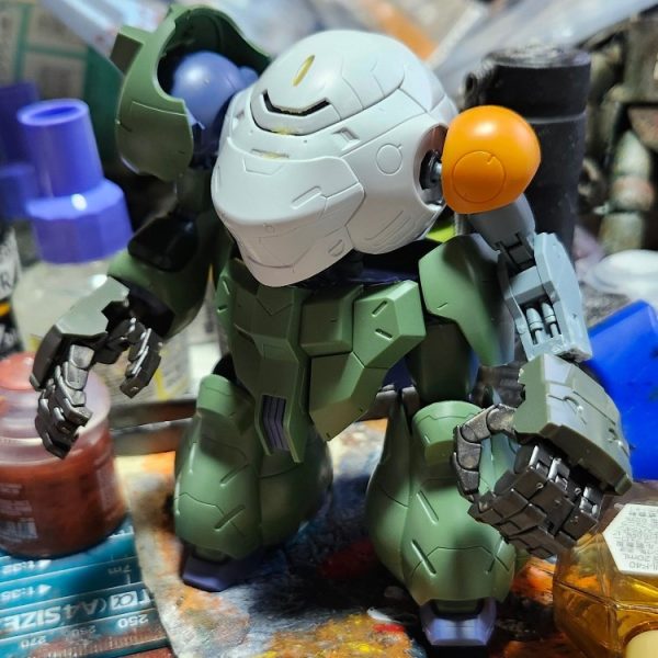 モンキーロディマシーネンクリーガー化計画右腕と下半身をグシオンに換装腕部をアクトナックルAに換装装着にあたってポリキャップを仕込む改造を行った&nbsp;（1枚目）