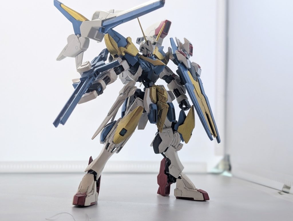 ビルドV2アサルトバスターガンダムガンダムフレーム化してます（頭はウィンダムから改造してます）