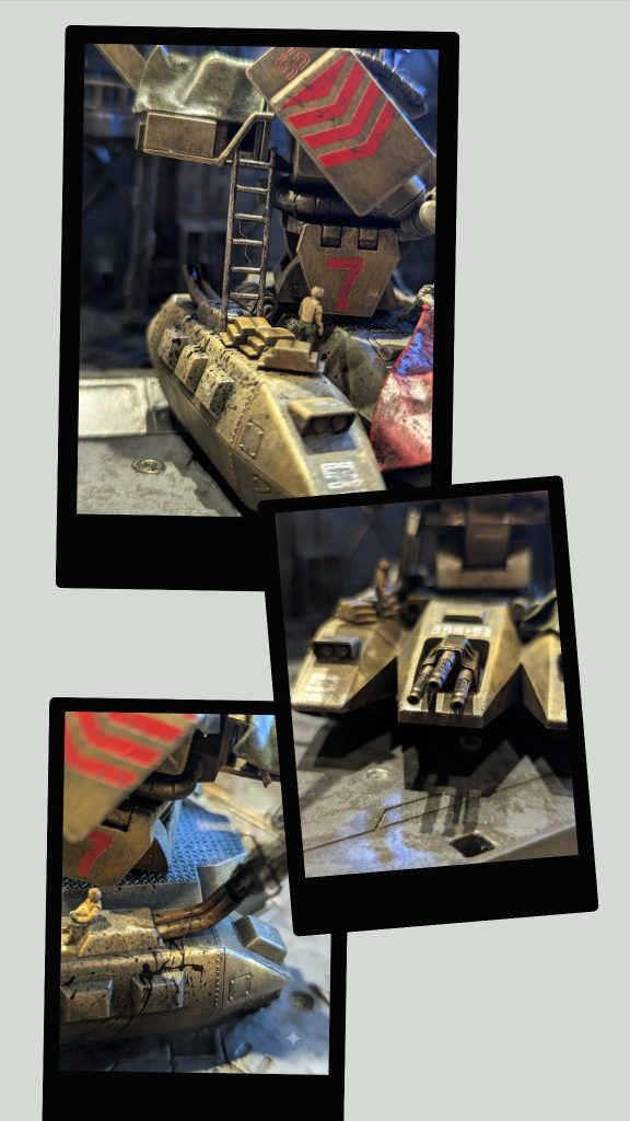 ハシゴも作成。太いですね(^_^;)笑120mmバルカンと排気口、ちゃんと穴開けやしたぜヘヘッ✨&nbsp;