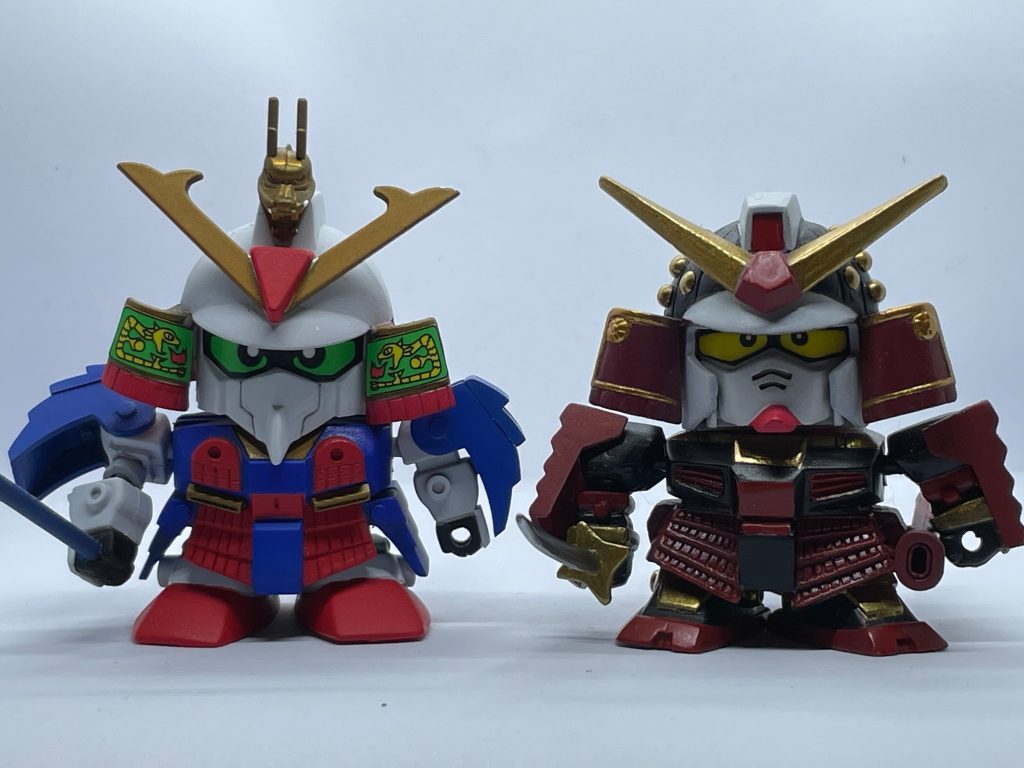 戦国伝シリーズの二体目が完成。次もまた頑張ります(gandam-hand2)ちなみにプレバン限定の七人衆セットも買えましたが、恐れ多くて開封すら出来ません。