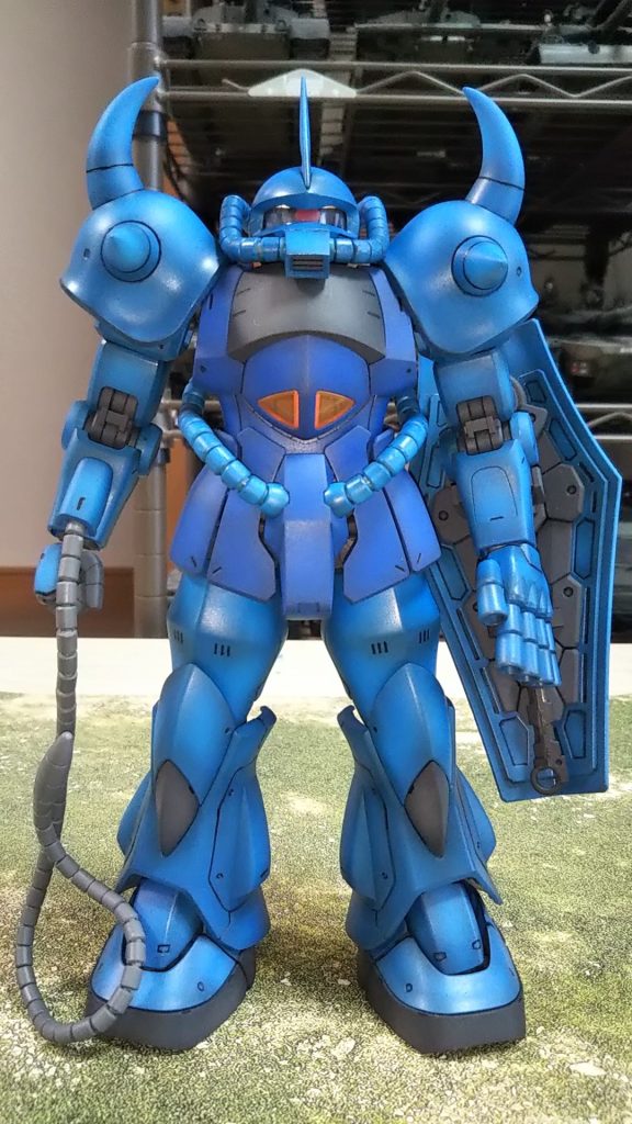 正面💦アニメイメージなのでデカールサボってます💦ラル大尉が登場してから黒い三連星が出るまで12話から22話までジオンの最強MSだったと記憶しております💦