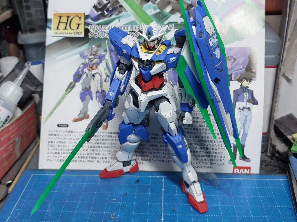 HG 1/144 ダブルオークアンタ 成形色仕上げ–8枚目/制作者：@dagored00