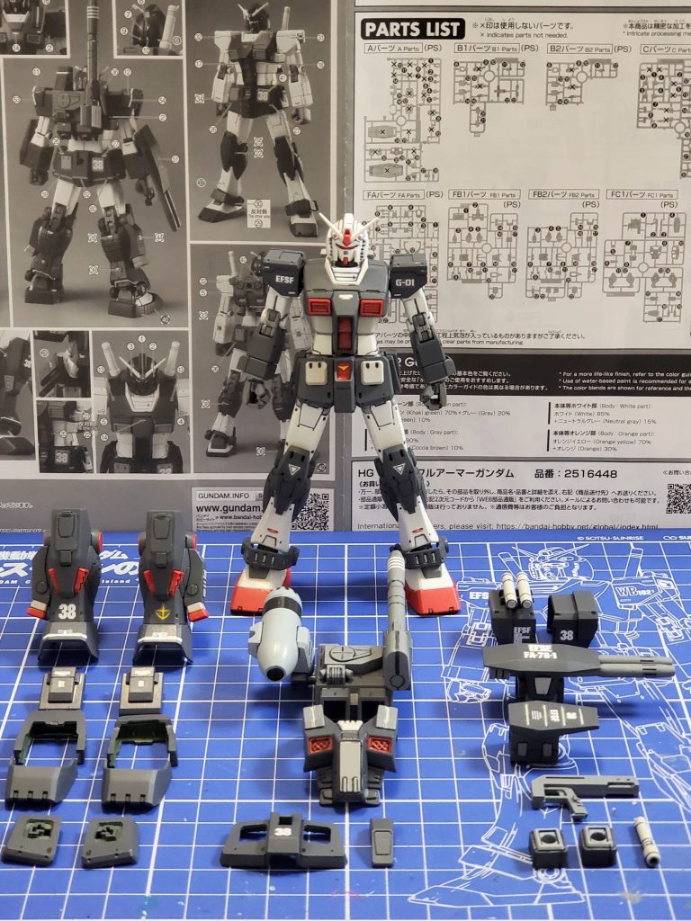 本日最後の１枚はフルアーマーガンダムのウェポンロードです👊✨脱着式ですが、一度着けたら外せないかもしれないとプロトタイプガンダムの姿も装着前に撮影しました🤭🎶幸い一部パーツは少々キツイですが、脱着出来ました🤣相変わらずの妄想ダダ漏れの５年目最初の作品、最後までご覧下さりありがとうございました🙌✨今年度？もお付き合い頂ければ嬉しいです🙇☘️