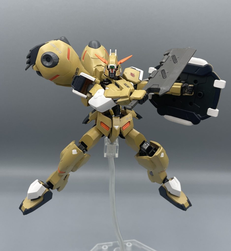 グシオンチョッパー！！　これまたMSオプションセット３より。元のグシオンが装備していた手斧であり、劇中で昭弘は使用しなかったのですが、グシオンを鹵獲した際にコイツも一緒に回収されたんじゃないのかな～と思ったり。