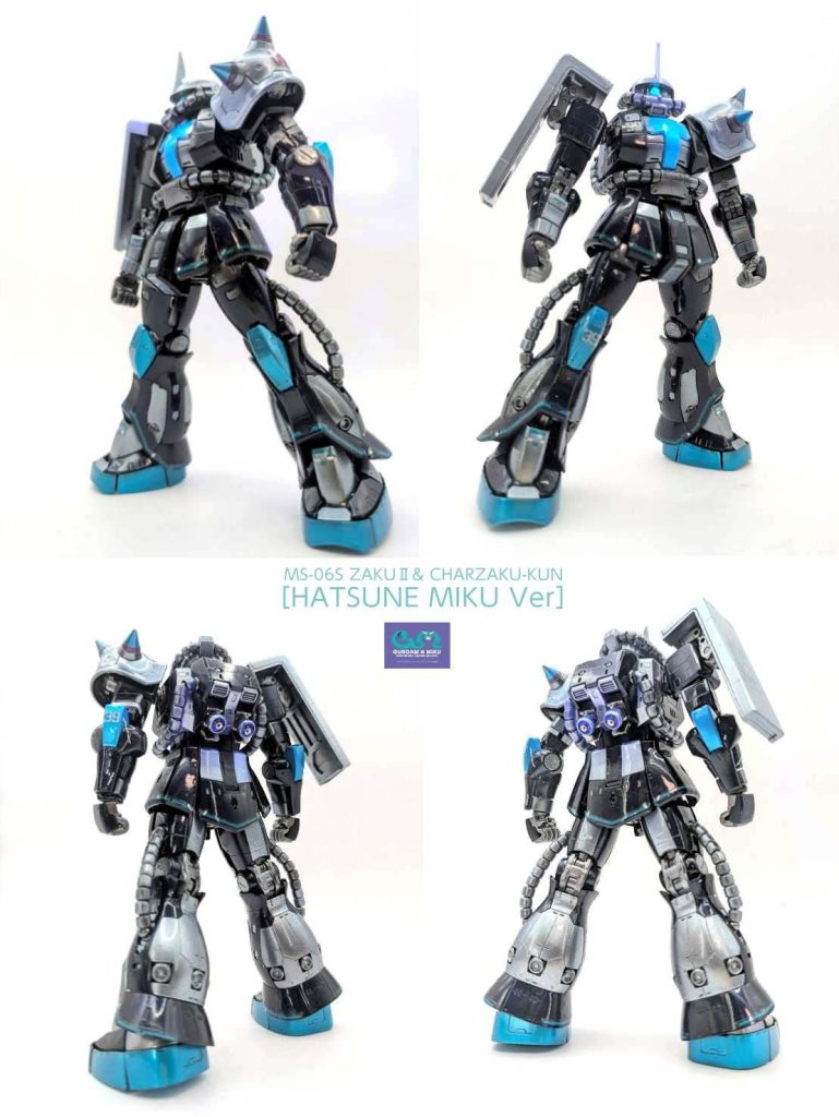 RG ザクⅡ［初音ミク Ver］& シャアザクくん METALBUILD風キャンディ塗装–3枚目/制作者：しうまい