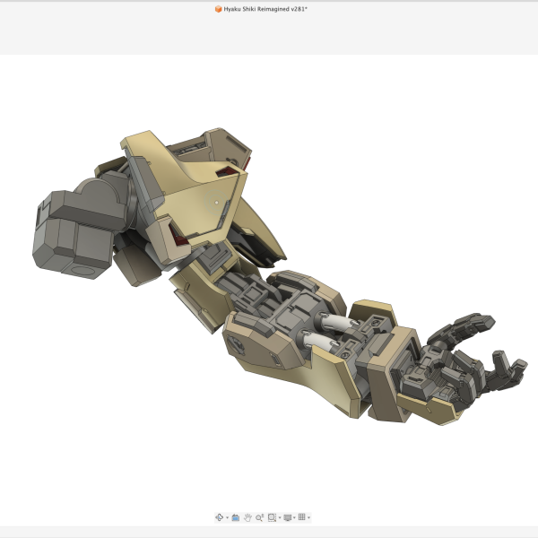 モデリングの進捗です〜。腕全体が見えてきました。ハンドパーツも新たに作りおこし。肩周りは特に回転軸が多くて、プラモ並みの可動を実現しようとするとめちゃくちゃ大変w全体のシルエットもほぼ固まった感じ。&nbsp;（3枚目）