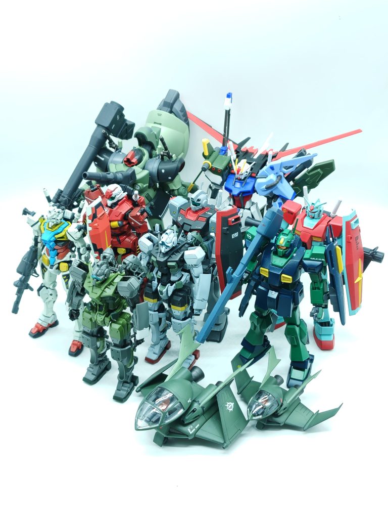 作品名：だいぶ作ったな<p>5月までに作ったガンプラ。 今年は結構いいペースで作れてるね。 その分、スケモが全然崩せてないけど…</p>
